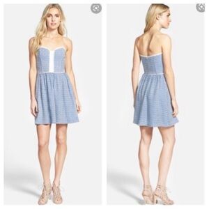 Ella Moss 'Debbie' Strapless Jacquard Woven Tile Print Sweetheart Dress sz L